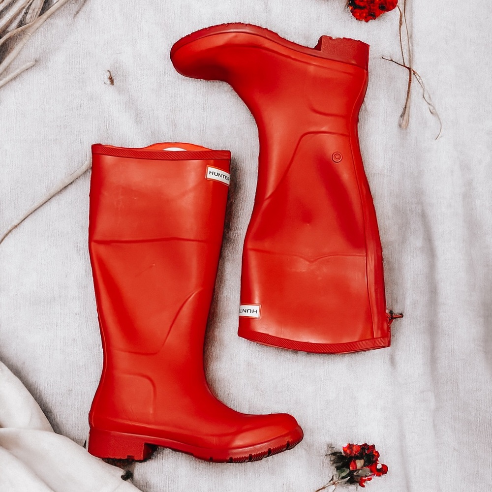 NWT Hunter For Target Red Waterproof Rain Boots Womens Size 6